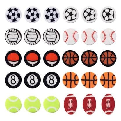 200Pcs Sports Polymer Clay Beads - Basketball, Football, Volleyball, Rugby, Baseball, Ping Pong, Billiards, Spacer Beads for DIY Bracelet, Earring, Key Chain Jewelry Making - color: Sports Theme