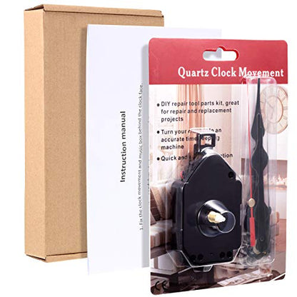 Hicarer Quartz Pendulum Clock Mechanism Clock Replacement, 3 Pairs Hands