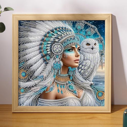 5D Special Shape Diamond Art Kits for Adults Beginners for Native Indian - color: Indian