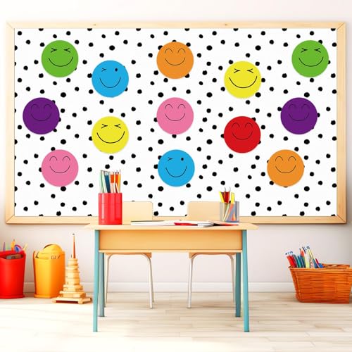 Qyeahkj Black Dot Bulletin Board Paper Roll Black Polka Dot Bulletin Board Background Paper Fade Resistant Classroom Decoration Poster Art Craft Home Wall Education Decor Supplies 17.7in x 20ft - style: Black Dot