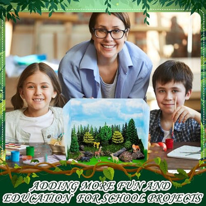 AmazingSpark 2 Set Forest Jungle Diorama Box with Artificial Grass - style: Forest