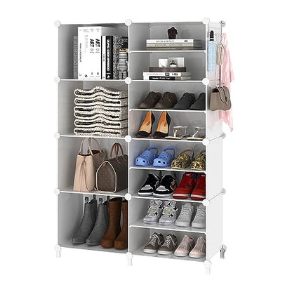 AWTATOS Closet Organizer 8 Cube Storage Shelves, White - color: White