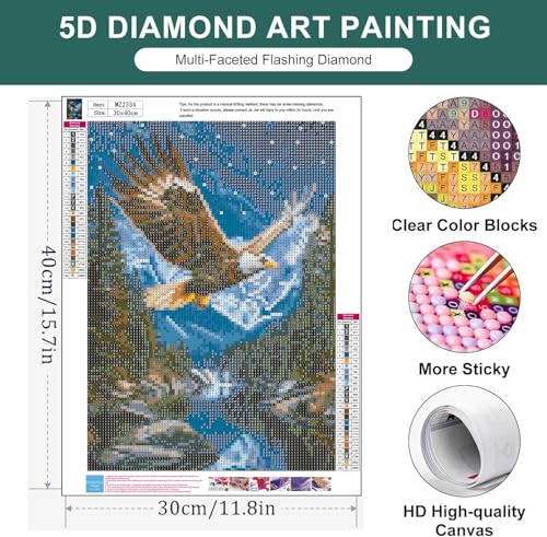 Diamond Art Kits for Adults,Eagle Diamond Painting Kits for Beginner - color: Eagle-A
