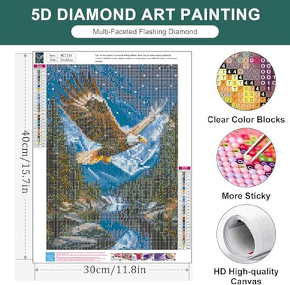 Diamond Art Kits for Adults,Eagle Diamond Painting Kits for Beginner - color: Eagle-A