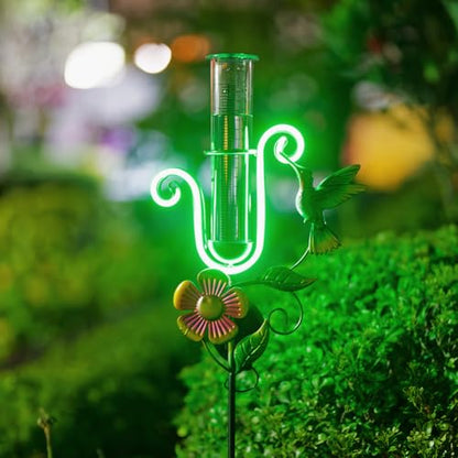 Stargarden Rain Gauge Outdoor, Hummingbird Solar Rain Gauge - color: Hummingbird-D