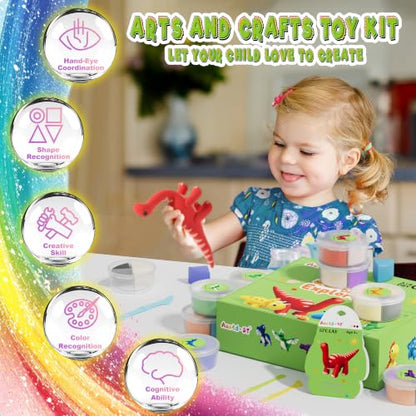 Aestd-ST Air Dry Clay Kit - Dinosaur Theme, Modeling Clay for Kids - color: Dino DNA Explorers