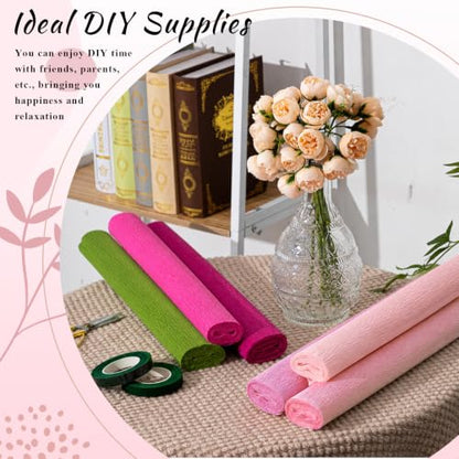 6 Colors Crepe Paper Kit 17 x 98 Inch, Red Rose Color Scheme - color: Red Rose Color Scheme