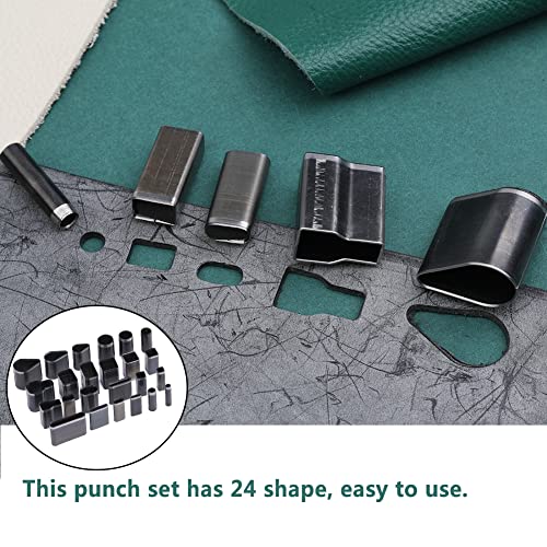 24 Style Leather Hollow Punch Cutter Tool, Leather Cutting Tools - size: 24 Shapes
