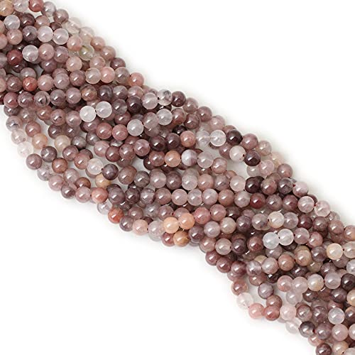60PCS 6mm Natural Pruple Berry Quartzite Crystal Round Loose Beads for Jewelry Making 1 Strand 15" - color: Pruple Berry Quartzite, size: 6mm
