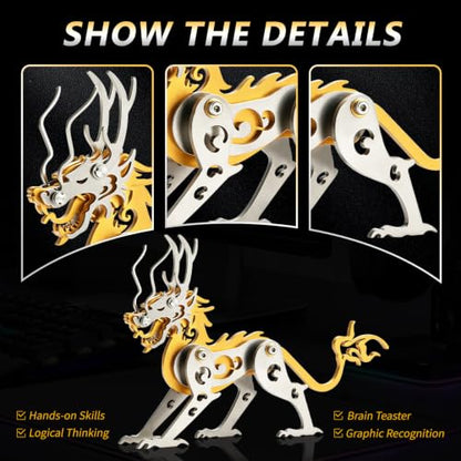 3D Metal Model Kits Mechanical Jealous Eyes Gold Stainless Steel - color: B1-jealous Eyes