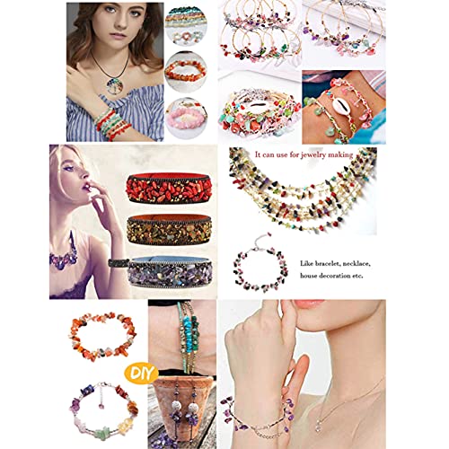 5-8mm Natural Indian Agate Gemstone Chips Healing Gravel Bracelets Necklace Kit Irregular Tumble Stone Beads DIY Crafts Design Jewelry Making 32" - color: Indian Agate