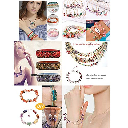 5-8mm Natural Green Garnet Gemstone Chips Healing Gravel Bracelets Necklace Kit Irregular Tumble Stone Beads DIY Crafts Design Jewelry Making 32" - color: Green Garnet