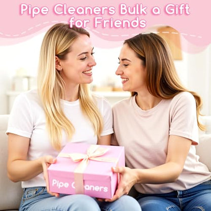 601PCS Pipe Cleaner Flower Kit, Pink Pipe Cleaners Bulk for Flower Making