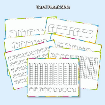 Math Task Boxes Set of 5 Math Manipulatives Themes 230+ Pieces of Number Rods, Base Ten Blocks, Ten Frame Disc Counters, Place Value Blocks, 0-9 Numbers, 3D Shapes, Activity Cards (Base Ten Blocks) - color: Base Ten Blocks
