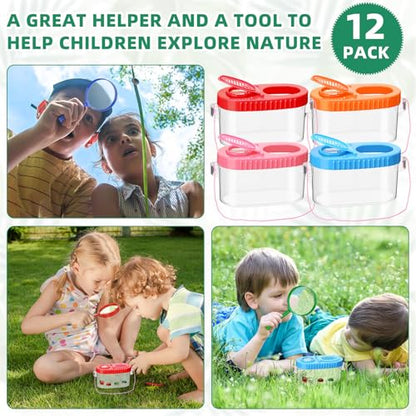 Halloscume 12 Pcs Bug Catcher for Kids, Insect Bug Viewer