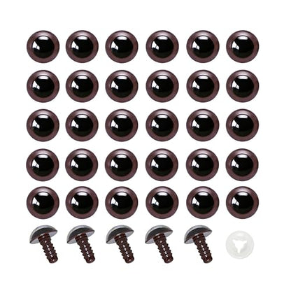 BESTCYC 100pcs 10mm Brown Plastic Safety Eyes Craft Eyes with Washers for Amigurumi Dolls Plush Animals DIY Craft Lovers Doll Makers Crochet Craft Supplies - color: Brown, size: 10mm