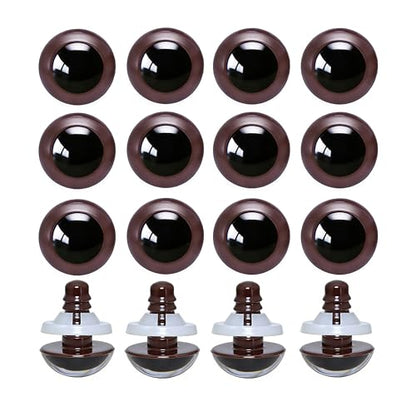 BESTCYC 100pcs 18mm Brown Plastic Safety Eyes Craft Eyes with Washers for Amigurumi Dolls Plush Animals DIY Craft Lovers Doll Makers Crochet Craft Supplies - color: Brown, size: 18mm