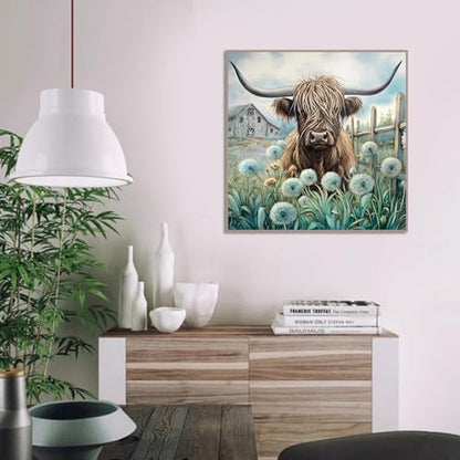 Diamond Art Kits for Adults,Highland Cow Diamond Painting Kits 12 x 12in - color: DP01999