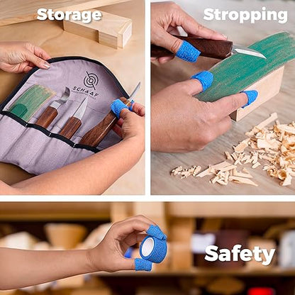 Schaaf Tools 3-pc Beginner Wood Carving Kit for Whittling and Spoon Carving