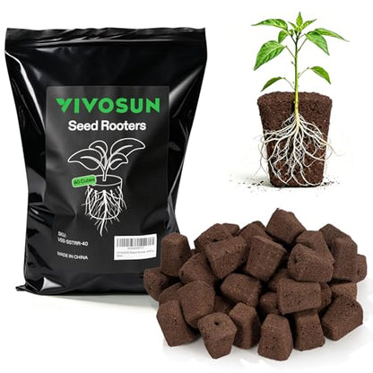 VIVOSUN Seed Rooter, Plant Starter Plugs, 40 Cubes - size: 1.53 x 1.02 x 1.97 inches