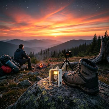 Gikfun Hand Crank Generator, Portable Emergency USB Charger with COB Light and Lighter, Compact Survival Light Gear for Outdoor Camping Hiking Blackouts and Emergency Preparedness GK1029