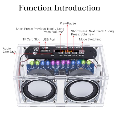 DIY Bluetooth-Compatible Speaker Soldering Kit with FM Radio