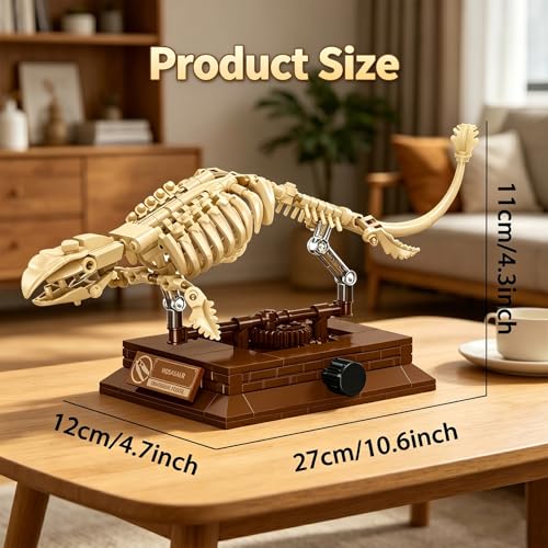 Mosasaurus Dinosaur Fossil Building Set, 191Pcs Movable Mosasaur Skeleton Model Kit with Museum Display Stand, Educational Prehistoric Marine Reptile Toy for Kids 8+, Gift for Dinosaur Enthusiasts - style: Mosasaurus