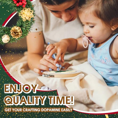 yuegool 6PCS Christmas Punch Needle Coasters Kit,Easy DIY Punch Needle Embroidery Kit for Beginners Adults Kids Including Patterns, Tools, Yarns, Hoop, Instruction, Coaster Holder Art Craft Supplies - color: Merry Stitchmas, size: 4-inch diameter