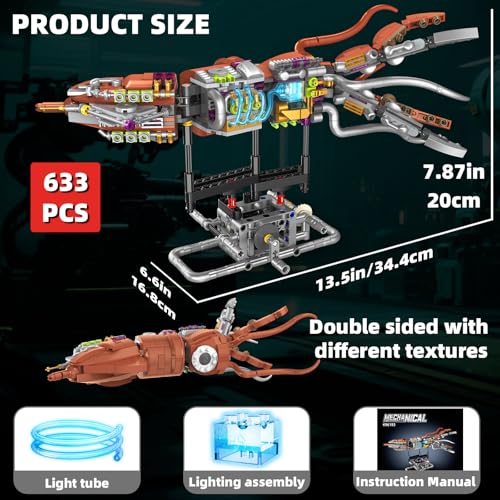 Mechanical Squid Building Set with LED Lights for Kids,Boys 8-12+ - color: Cuttlefish