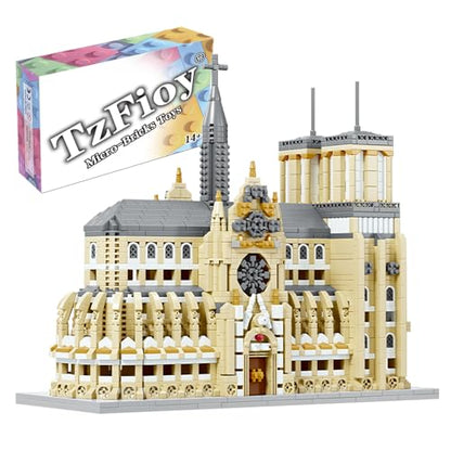 Notre Dame de Paris Micro Brick Building Set (2908 Pieces) – Landmark Model Educational Toy Gift for Kids and Adults - color: Notre Dame