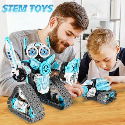 STEM Robot Building Kit for Boys 6-12, APP & Remote Control RC Toy for Kids Science LearningDIY Educational Gift Set for Age 6 7 8 9 10 11 12+ Boys & Girls - color: Blue