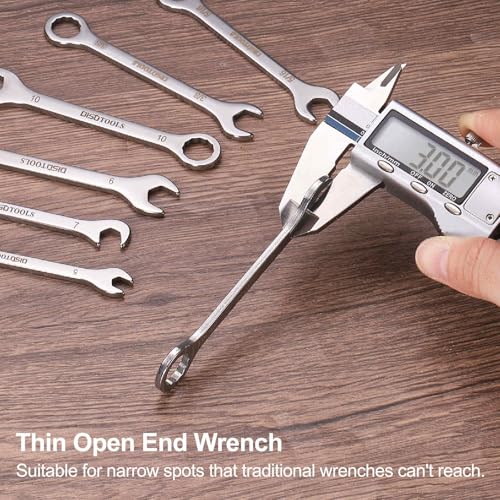 HARFINGTON 7/16" Thin Combination Wrench Stainless Steel Spanner - size: 7/16"