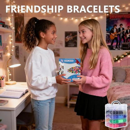 LIS HEGENSA 6300Pcs DIY Childrens Craft Pony Beads Friendship Bracelet Kit - color: 6300PCS