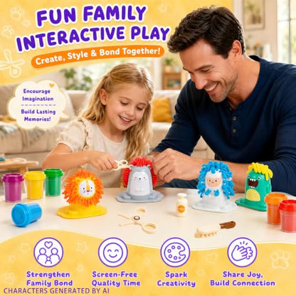 16PCS Play Color Dough Set for Kids Ages 3+,Hair Salon Dough Play Toys