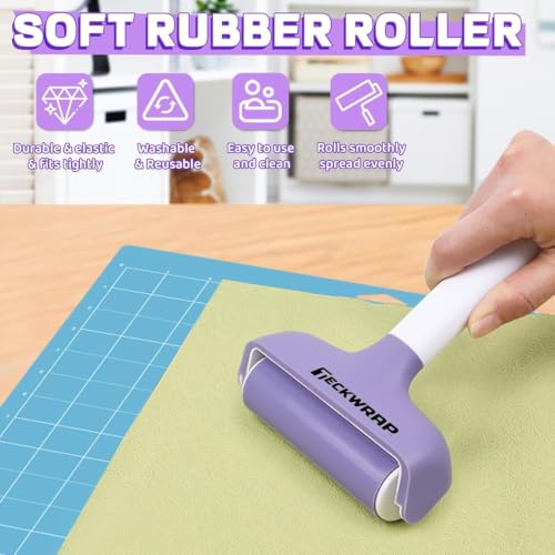 TECKWRAP Brayer Roller Set for Vinyl DIY Crafts - 4 PCS - color: purple 4 set