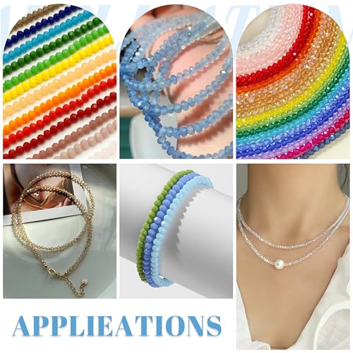 3080pcs 4mm Crystal Beads for Jewelry Making, Bracelets Making Kit - color: 28 color
