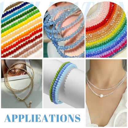 3080pcs 4mm Crystal Beads for Jewelry Making, Bracelets Making Kit - color: 28 color