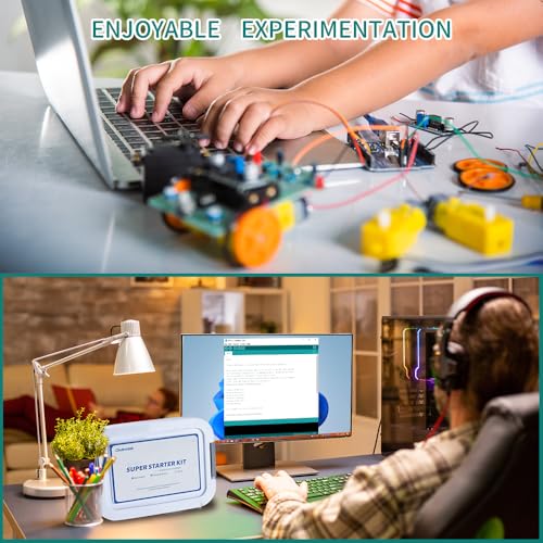 Super Starter Kit for Adults and Schoolchildren Compatible with Arduino IDE, Includes UNO R3 Board and Tutorial Includes Breadboard & Module Kit