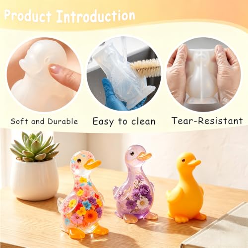 3D Duck Resin Mold, Cute Animal Silicone Mold for Epoxy Casting - color: Cute Duck Resin Mold