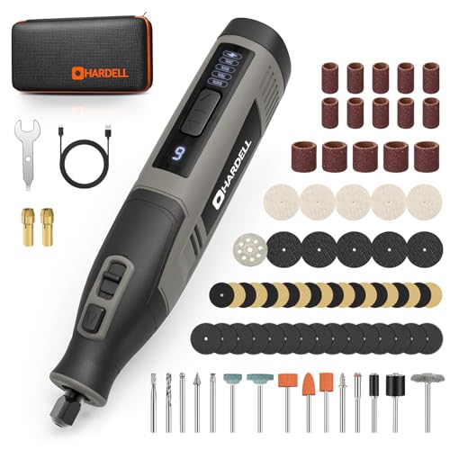 HARDELL 4V Cordless Rotary Tool,4000mAh Longlasting Battery and LCD Screen - color: Grey