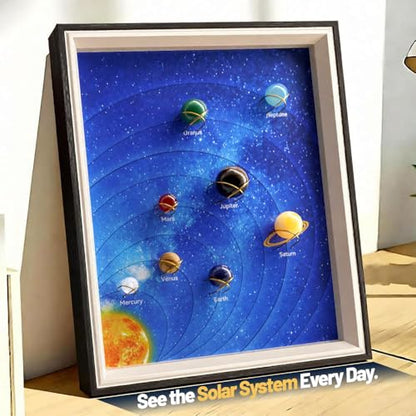 Solar System Project Kit for Kids 8-12, 8 Real Gemstone Planets
