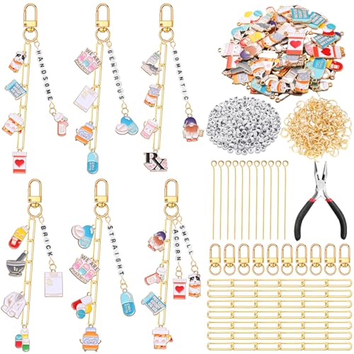 CraftyDream 558 Pcs Pharmacy Technician Gifts Charms for Keychain Making - style: Pharmacist