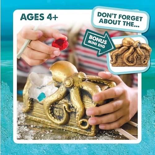 MindWare Dig It Up Discoveries Pirate Mystery Treasure Chest: Giant Discovery Project for Kids – Dig Up 13 Treasures – Includes a Bonus Dig, 2 Chisels and 1 Poster Filled with Pirate Facts and Lore