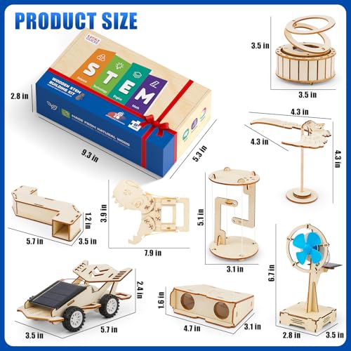 LUCKY GUESS 8 in 1 STEM Science Kit for Kids, Solar & Physics Experiments
