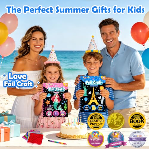 FUNNYB&G Foil Art Craft Kit for Kids, Sparkly Birthday Gift Toy for Kids - style: Building