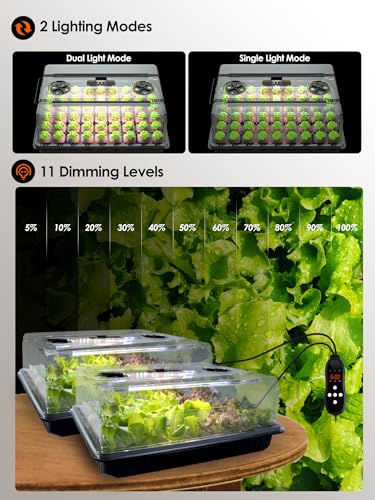 54-Cell Seed Starter Tray with Full Spectrum Grow Light (1)