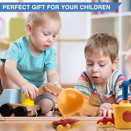 Balloon Launcher with Inertia Car Toy Set for Kids Ages 3 and Up - color: Yellow Duck