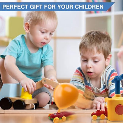 Balloon Launcher with Inertia Car Toy Set for Kids Ages 3 and Up - color: Yellow Duck