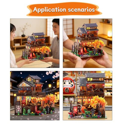 DIY Book Nooks for Adults, Japanese Book Nook Kit with Dust Cover Sushi - color: Sushiya