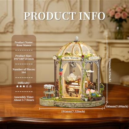 Book Nook Kit DIY Miniature House 3D Wooden Puzzle - Rose Manor - color: Rose Manor